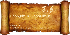 Bosnyák Jonatán névjegykártya